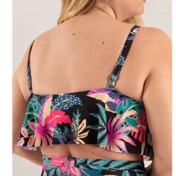 Shapermint Essentials Women Tropical Ruffled Swim Bikini Top Size 3XL Multi NWT - Picture 3 of 12